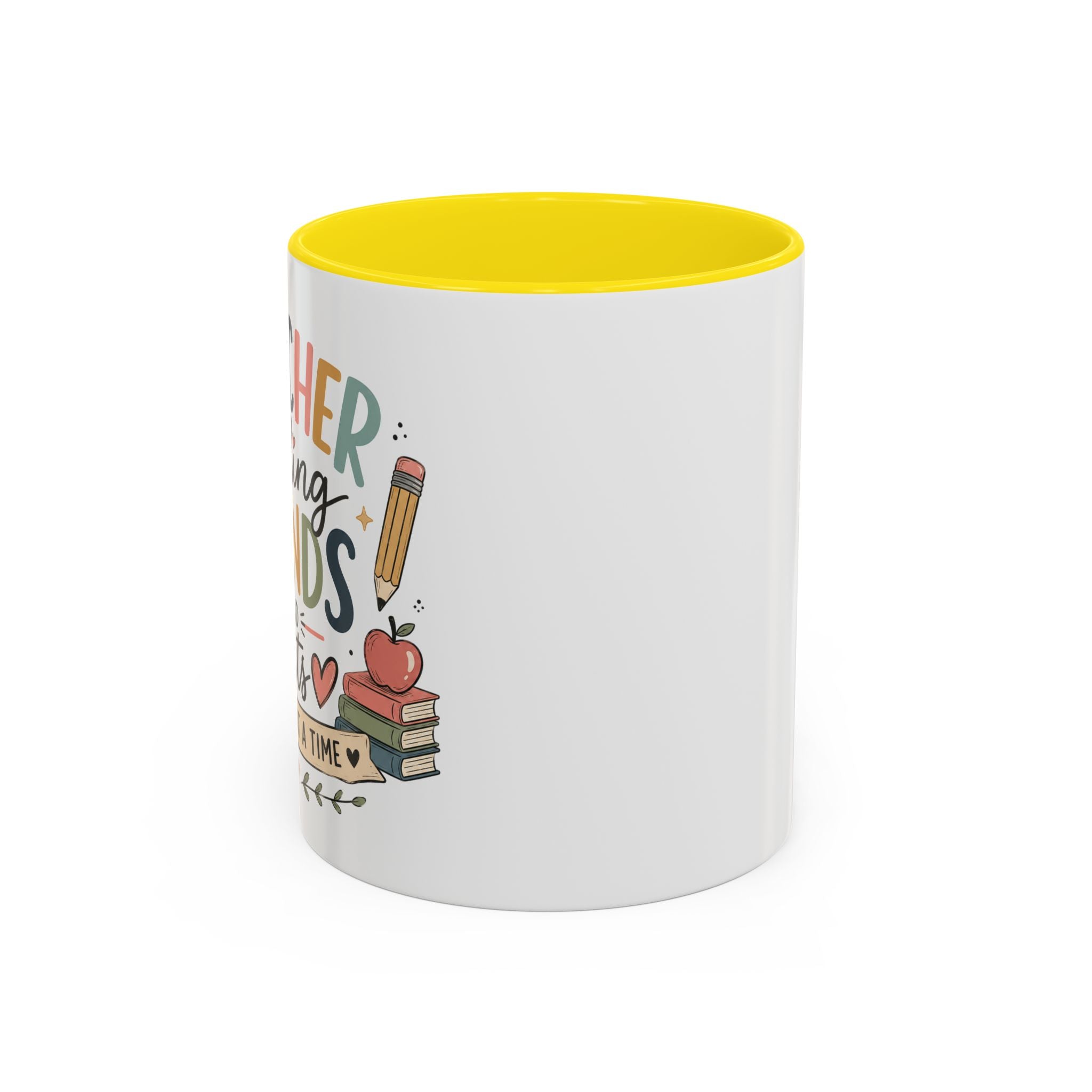 Teacher Fueling Minds & Hearts Mug | Color Accent Ceramic Mug
