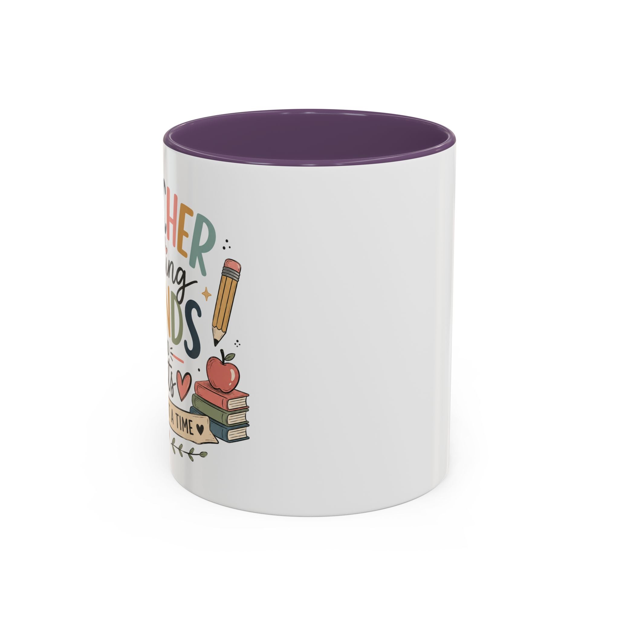 Teacher Fueling Minds & Hearts Mug | Color Accent Ceramic Mug