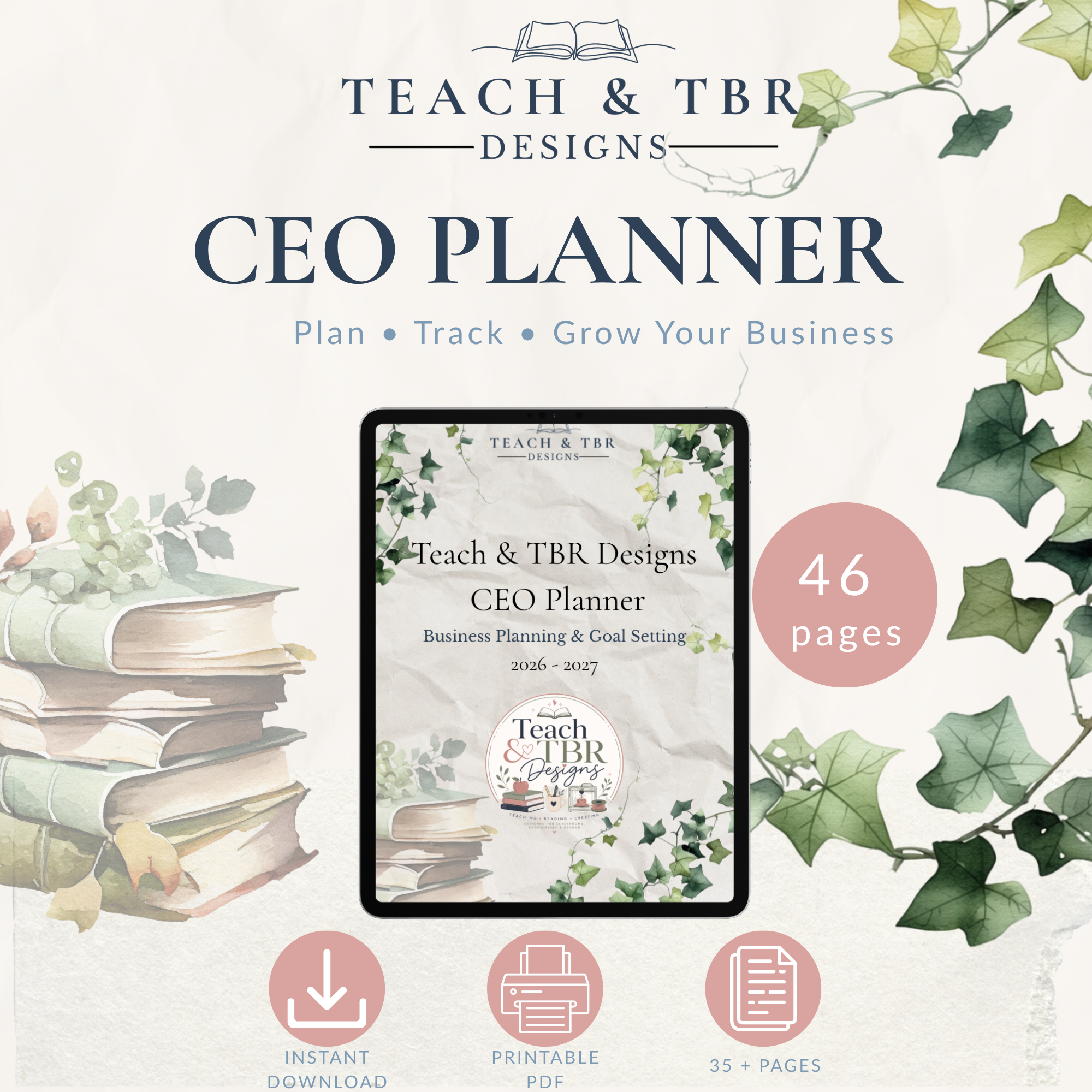 CEO Planner for Small Business | Seller Goal Tracker (Digital Download)