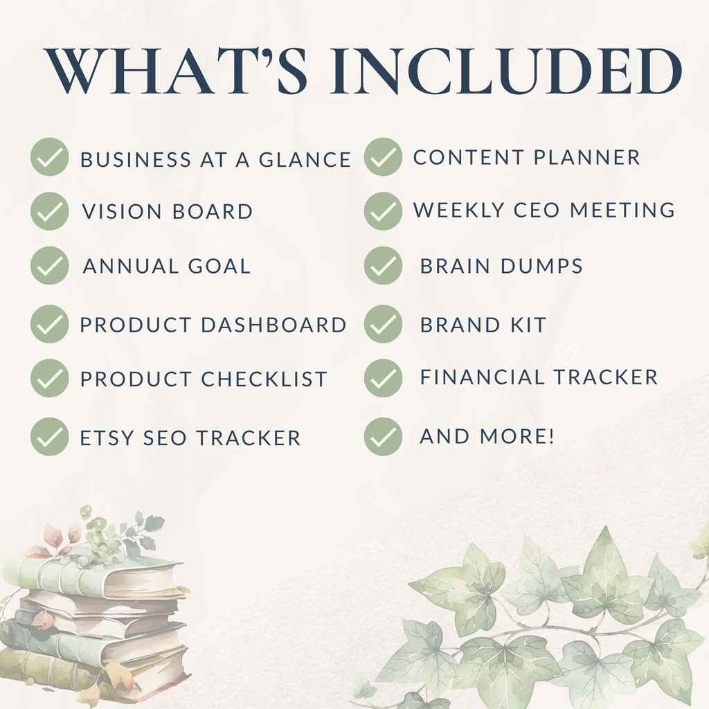 CEO Planner for Small Business | Seller Goal Tracker (Digital Download)