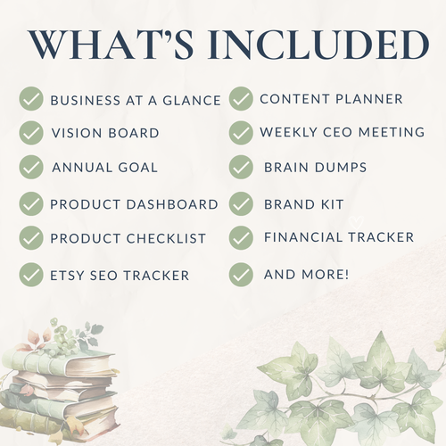 CEO Planner for Small Business | Seller Goal Tracker (Digital Download)