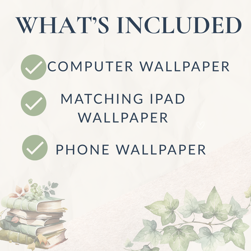 Bookish Wallpaper Bundle | Blue Desktop, Tablet & Phone Wallpapers | Book Lover Digital Backgrounds | Instant Download