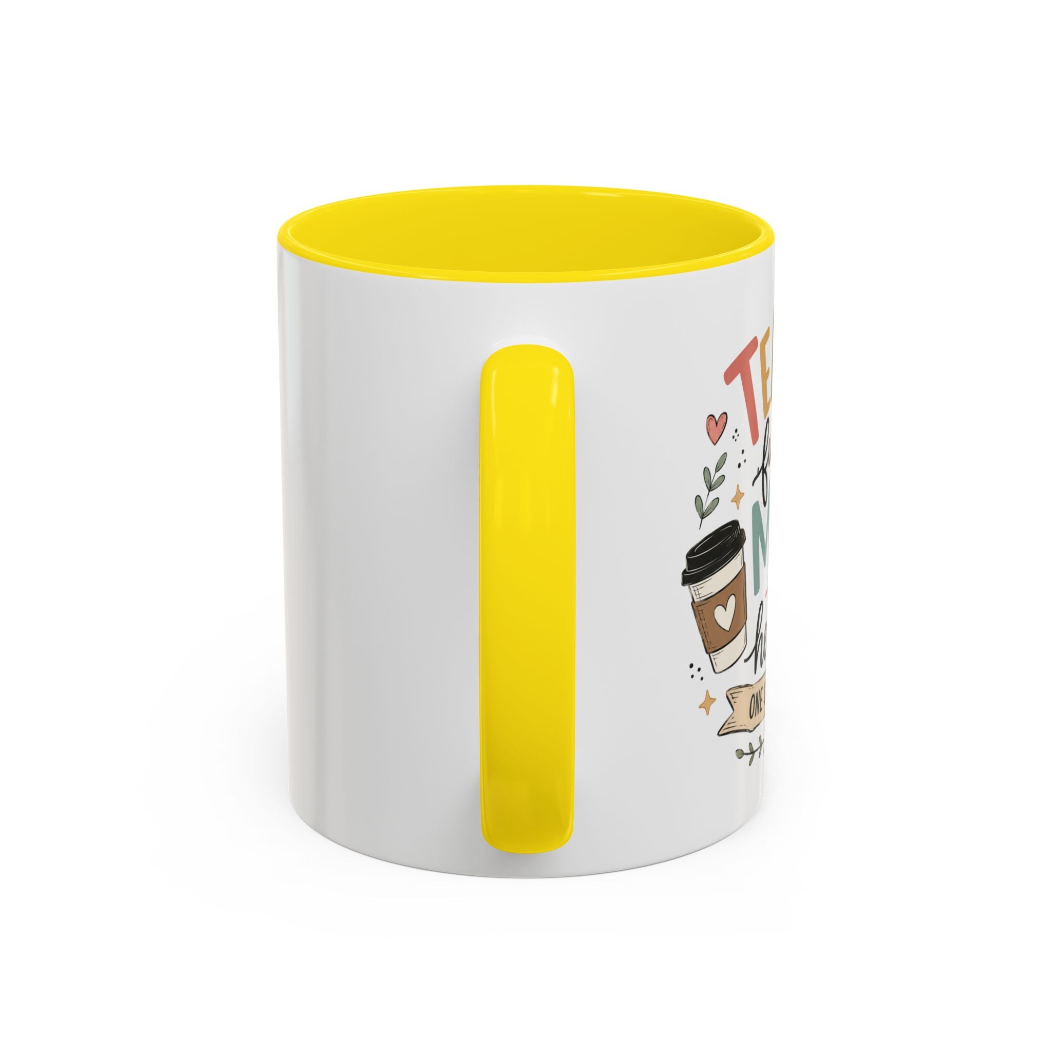 Teacher Fueling Minds & Hearts Mug | Color Accent Ceramic Mug