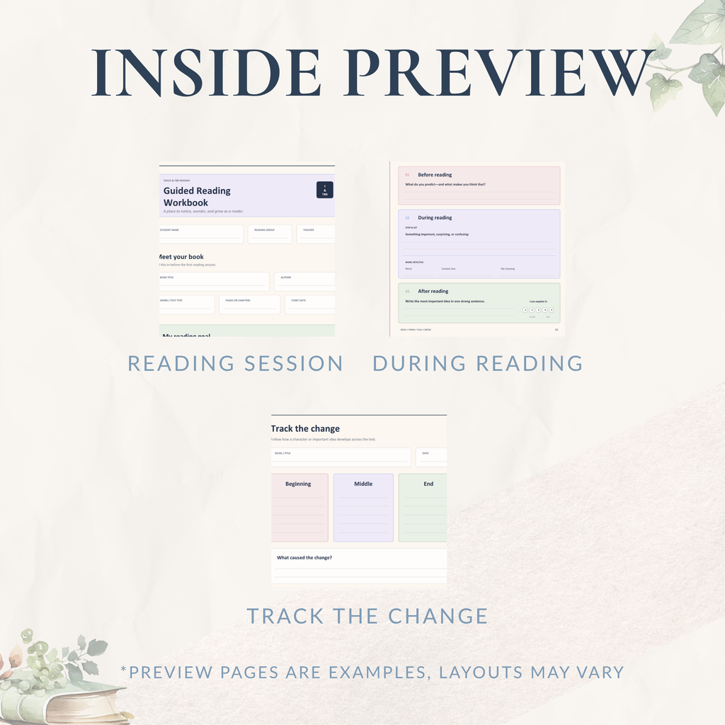 Guided Reading Workbook | Printable Reading Response Activities