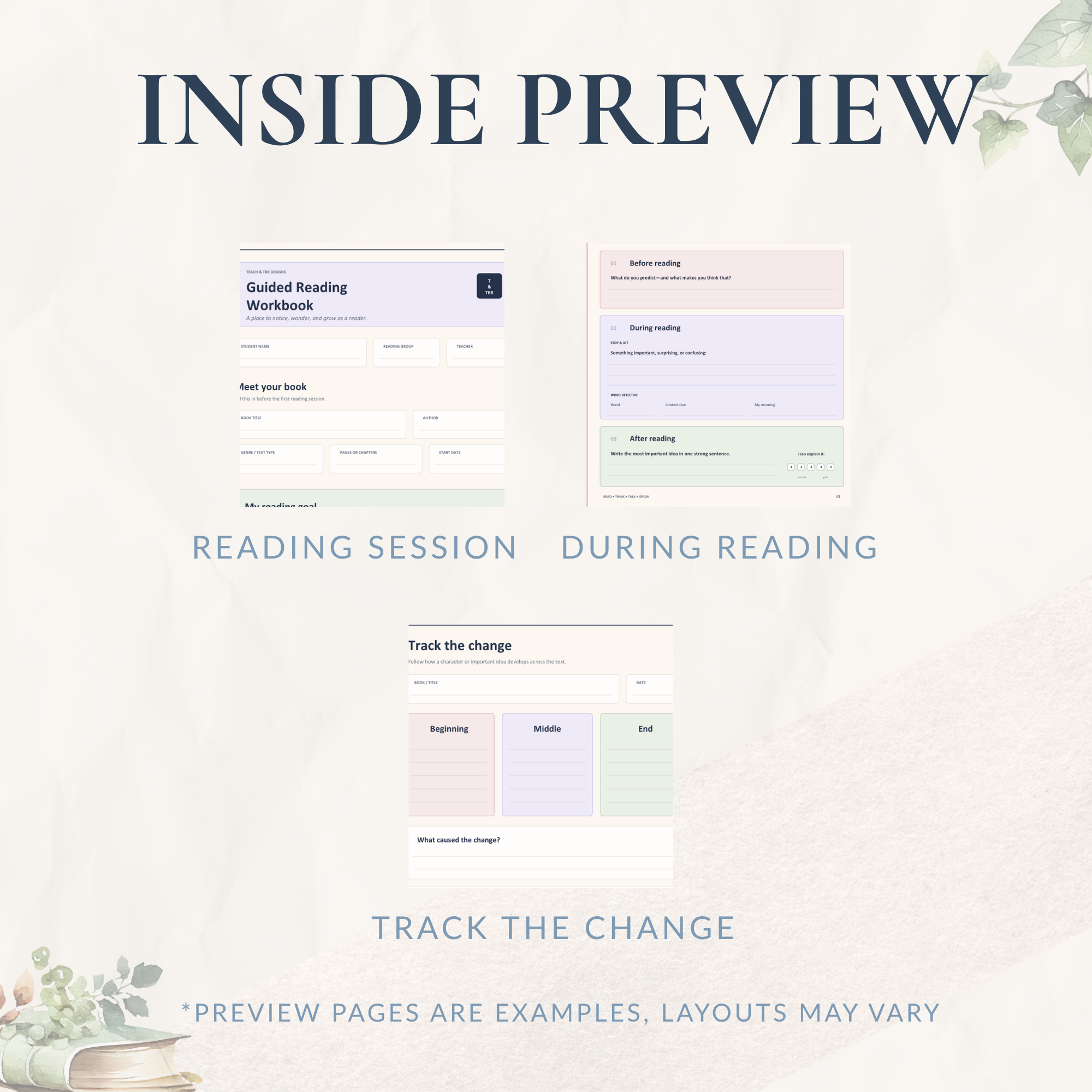 Guided Reading Workbook | Printable Reading Response Activities