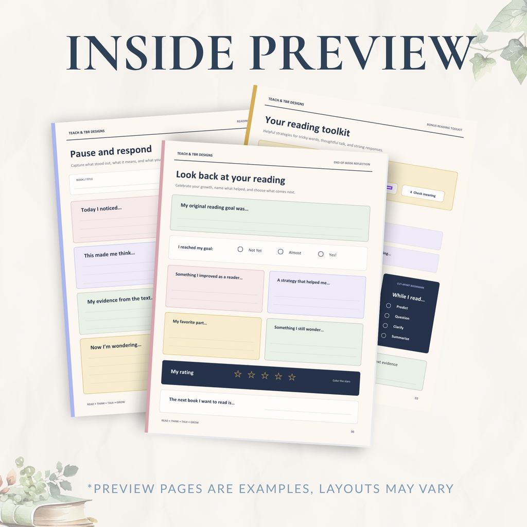 Guided Reading Workbook | Printable Reading Response Activities