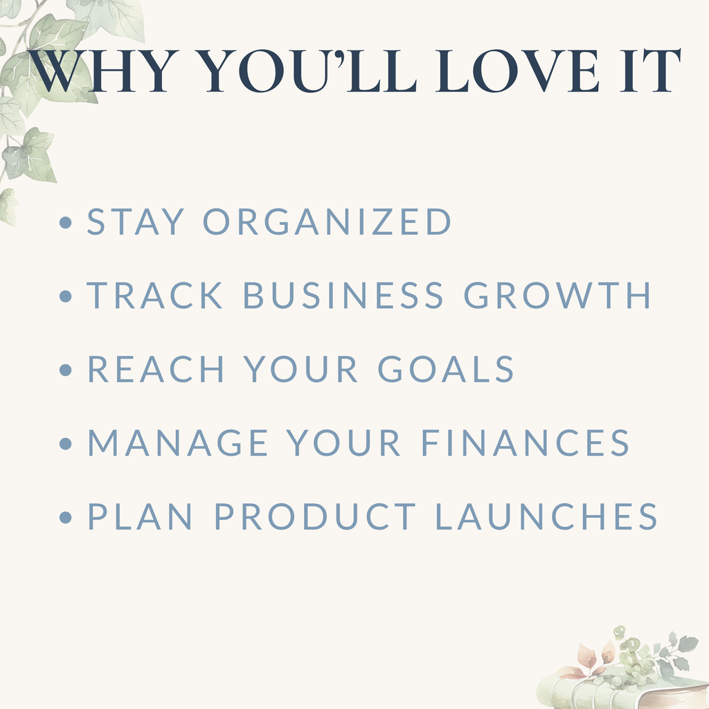 CEO Planner for Small Business | Seller Goal Tracker (Digital Download)