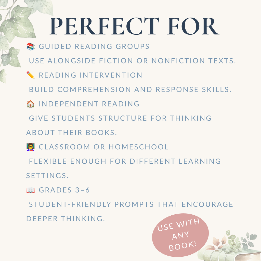 Guided Reading Workbook | Printable Reading Response Activities