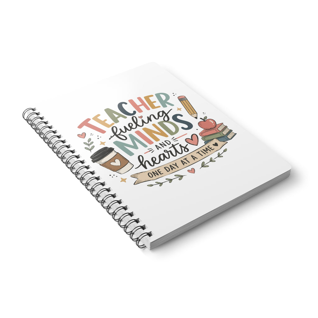 Teacher Fueling Minds & Hearts Spiral Notebook | A5 Teacher Journal