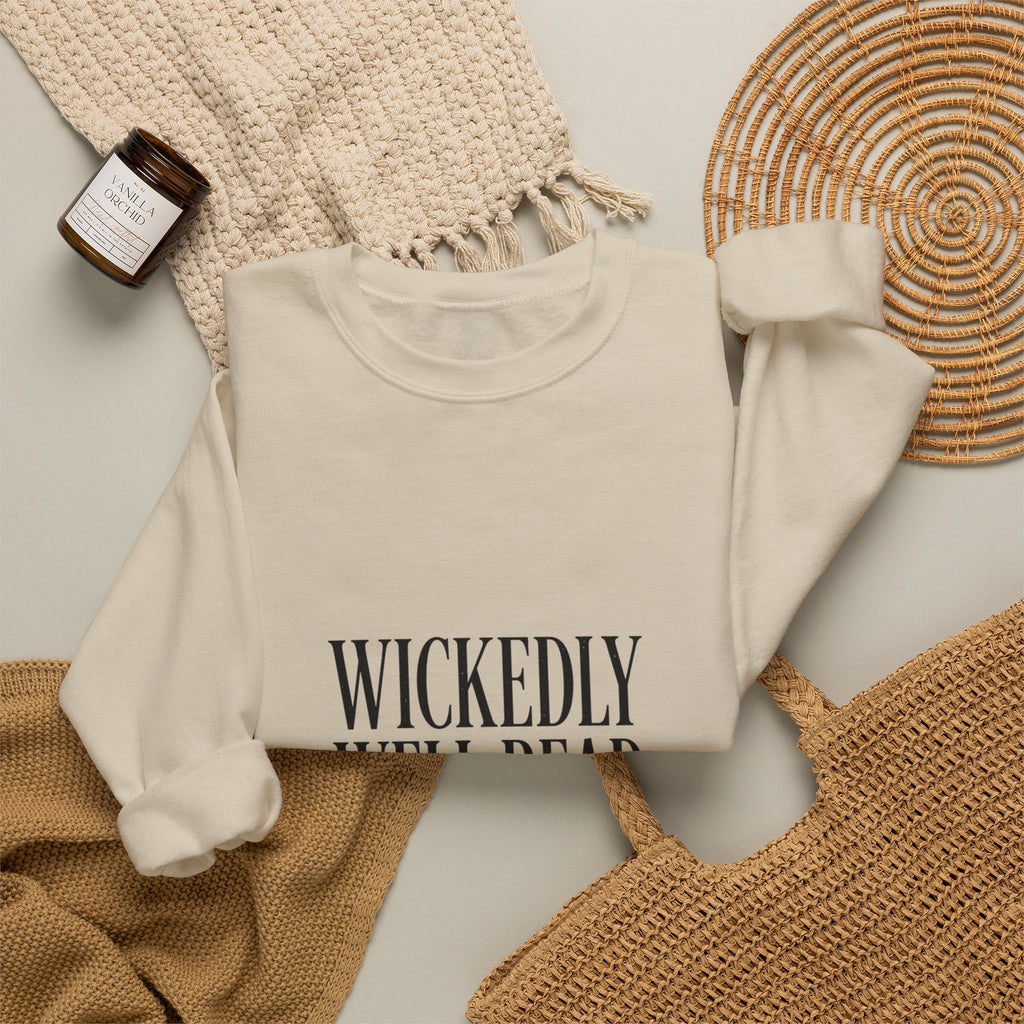 Wickedly Well Read Sweatshirt | Dark Academia Crewneck | Fantasy Reader Gift | Gothic Book Lover Sweatshirt | Cozy Reading Apparel