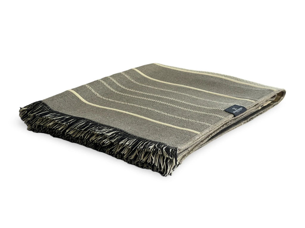 Equinoccio Turkish Throw Blanket – Cedar Brown | Cozy Reading Blanket | Neutral Home Décor