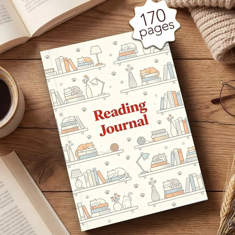 Cozy Reading Journal | A5 Hardcover Book Journal & Reading Tracker (170 Pages)