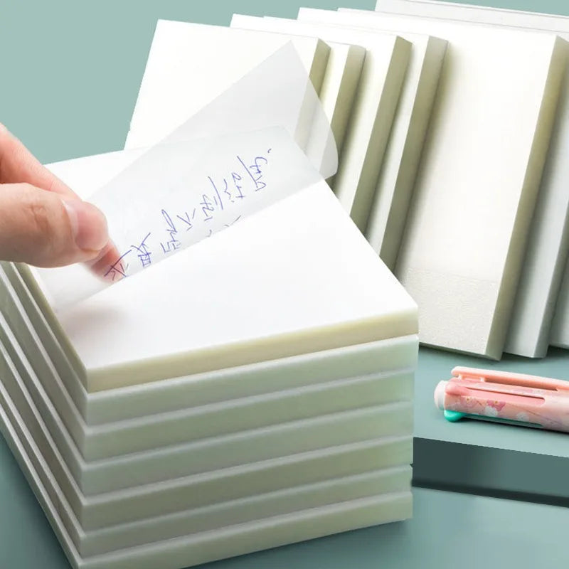 Transparent PET Sticky Notes for Book Annotation | Waterproof Reading Notes, Clear Page Markers & Study Memo Pad