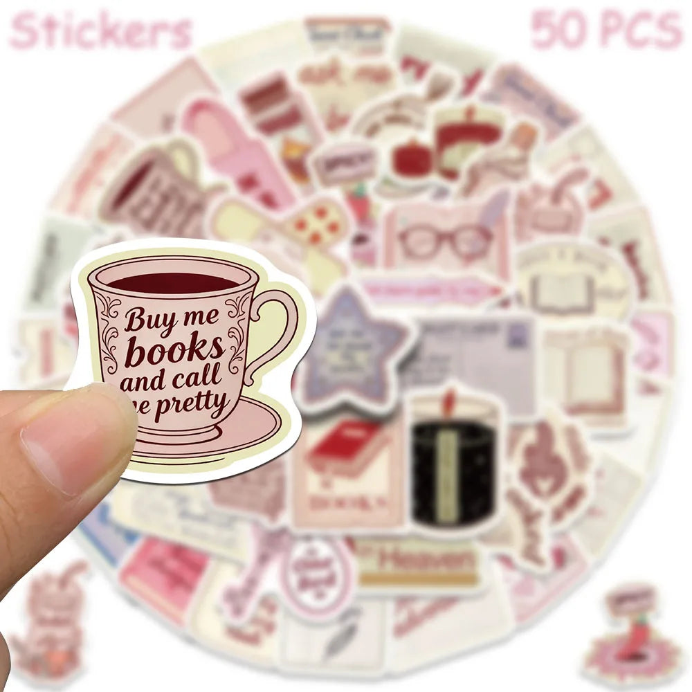 Cozy Reader Sticker Pack | 50 Bookish Vinyl Stickers