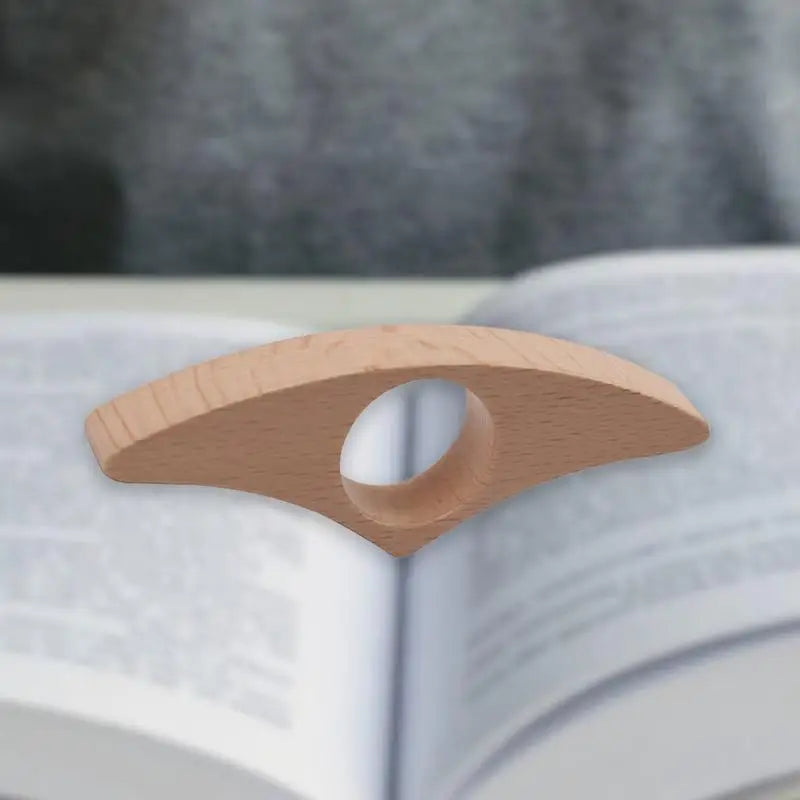 Wooden Thumb Book Holder | One-Handed Page Holder for Comfortable Reading | Book Lover Reading Accessory
