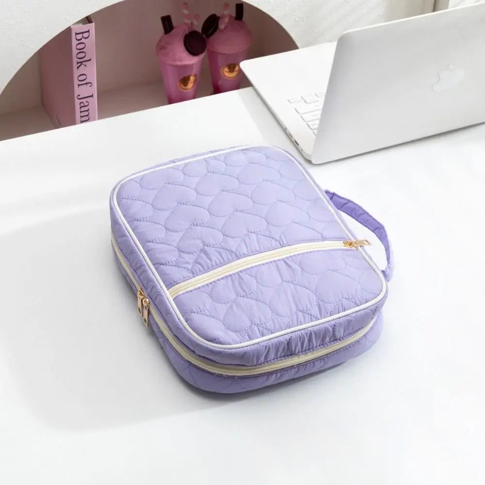 Quilted Floral Book Sleeve with Zipper | Padded Book Protector Case for Readers & Book Lovers