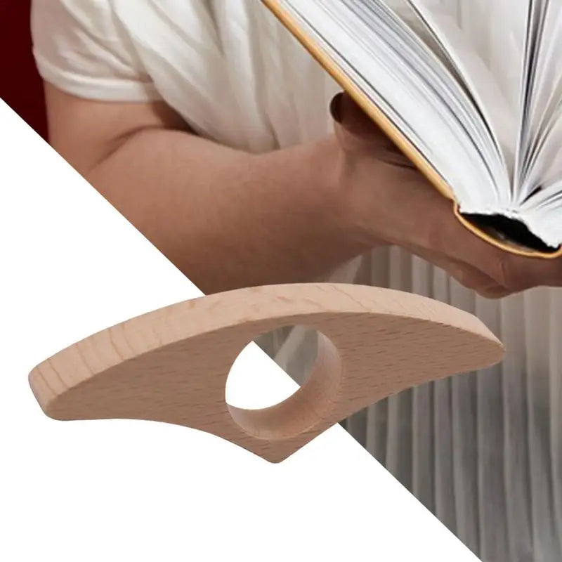 Wooden Thumb Book Holder | One-Handed Page Holder for Comfortable Reading | Book Lover Reading Accessory