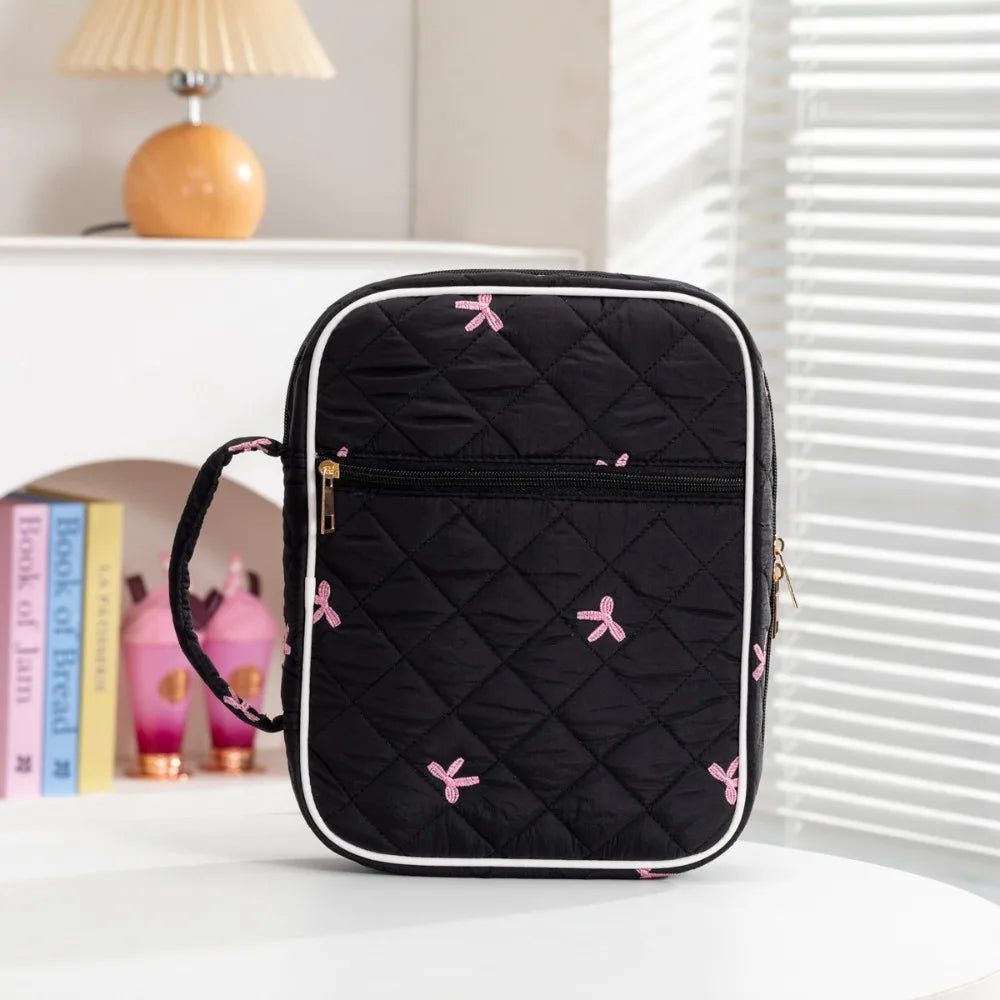 Quilted Floral Book Sleeve with Zipper | Padded Book Protector Case for Readers & Book Lovers