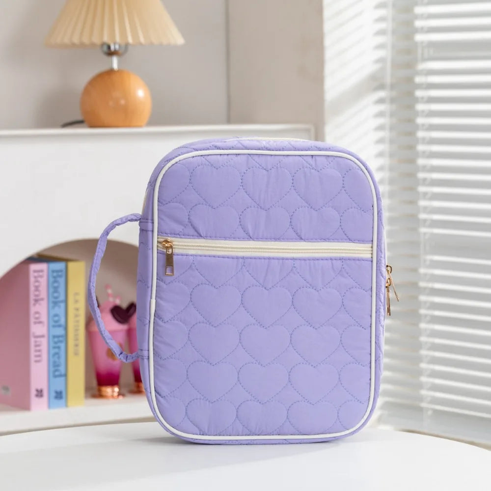 Quilted Floral Book Sleeve with Zipper | Padded Book Protector Case for Readers & Book Lovers