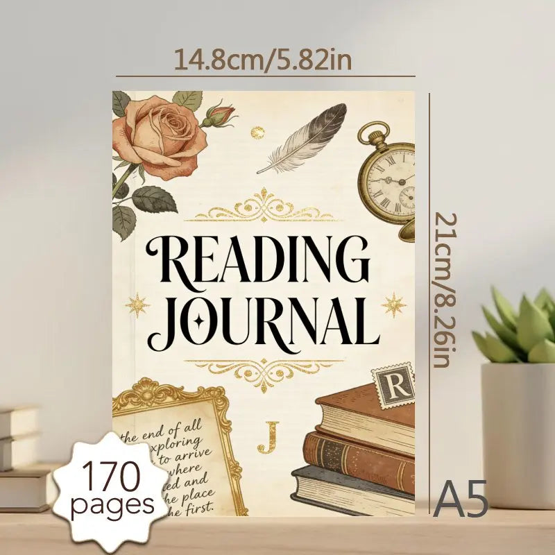 A5 Reading Journal | 170-Page Book Journal for Book Lovers & Reading Tracker