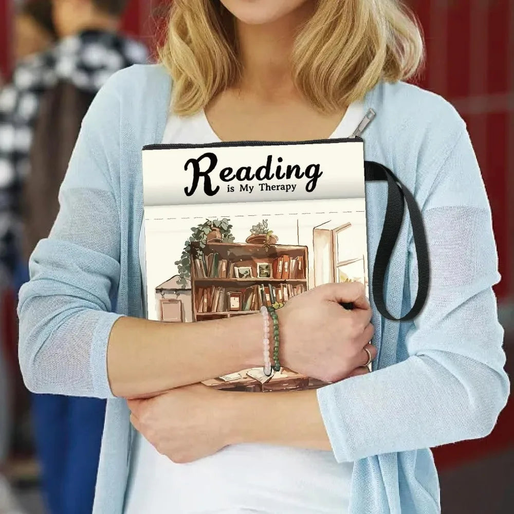 Cozy Bookshelf Book Sleeve with Zipper | Waterproof Book Protector Case for Paperbacks & Reading Journals