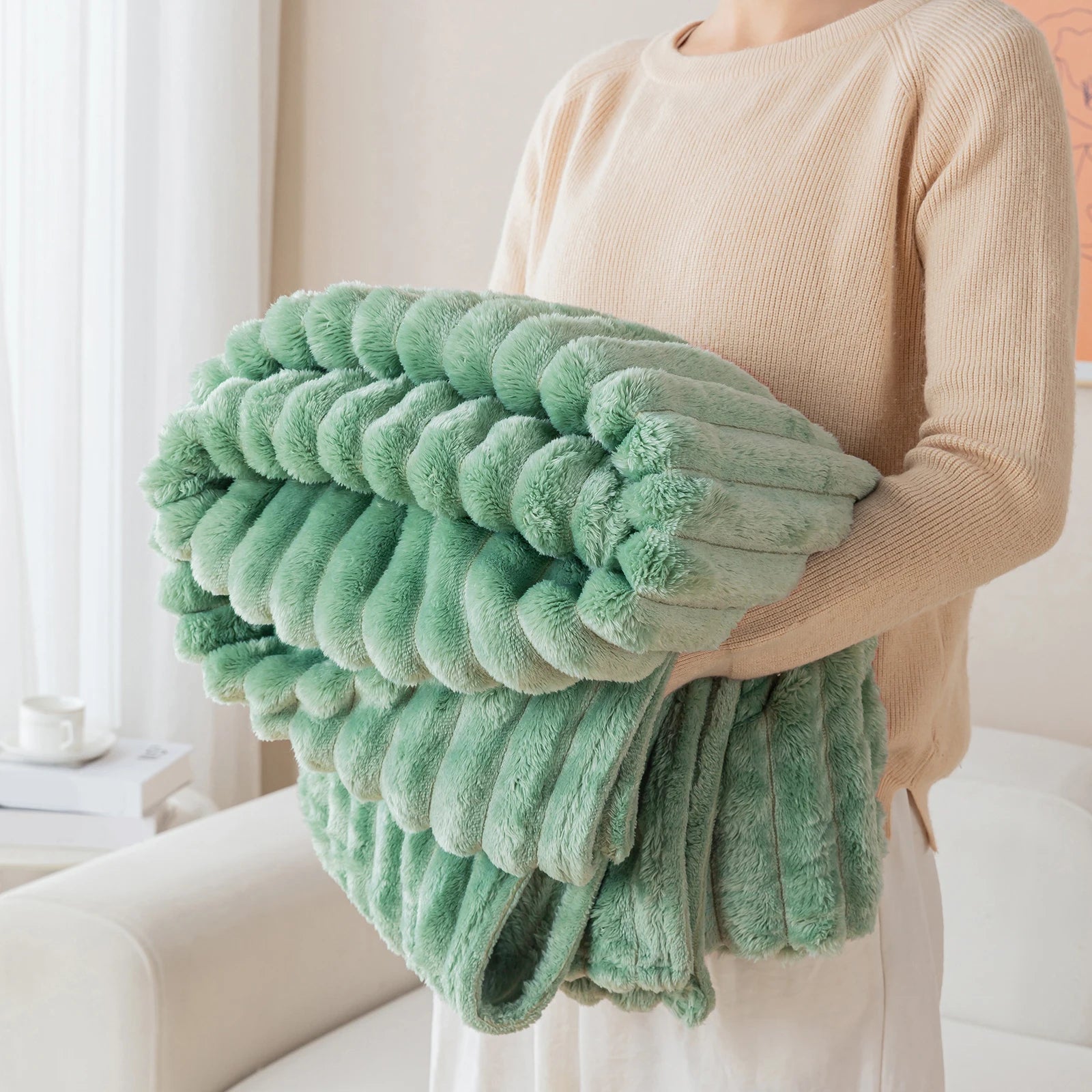 Chunky Plush Reading Blanket | Ultra-Soft Cozy Throw for Book Lovers