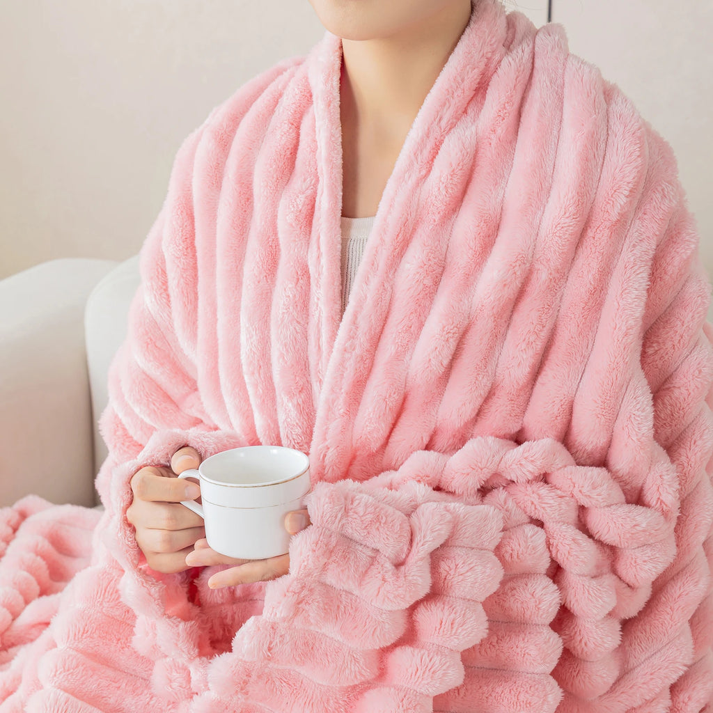 Chunky Plush Reading Blanket | Ultra-Soft Cozy Throw for Book Lovers
