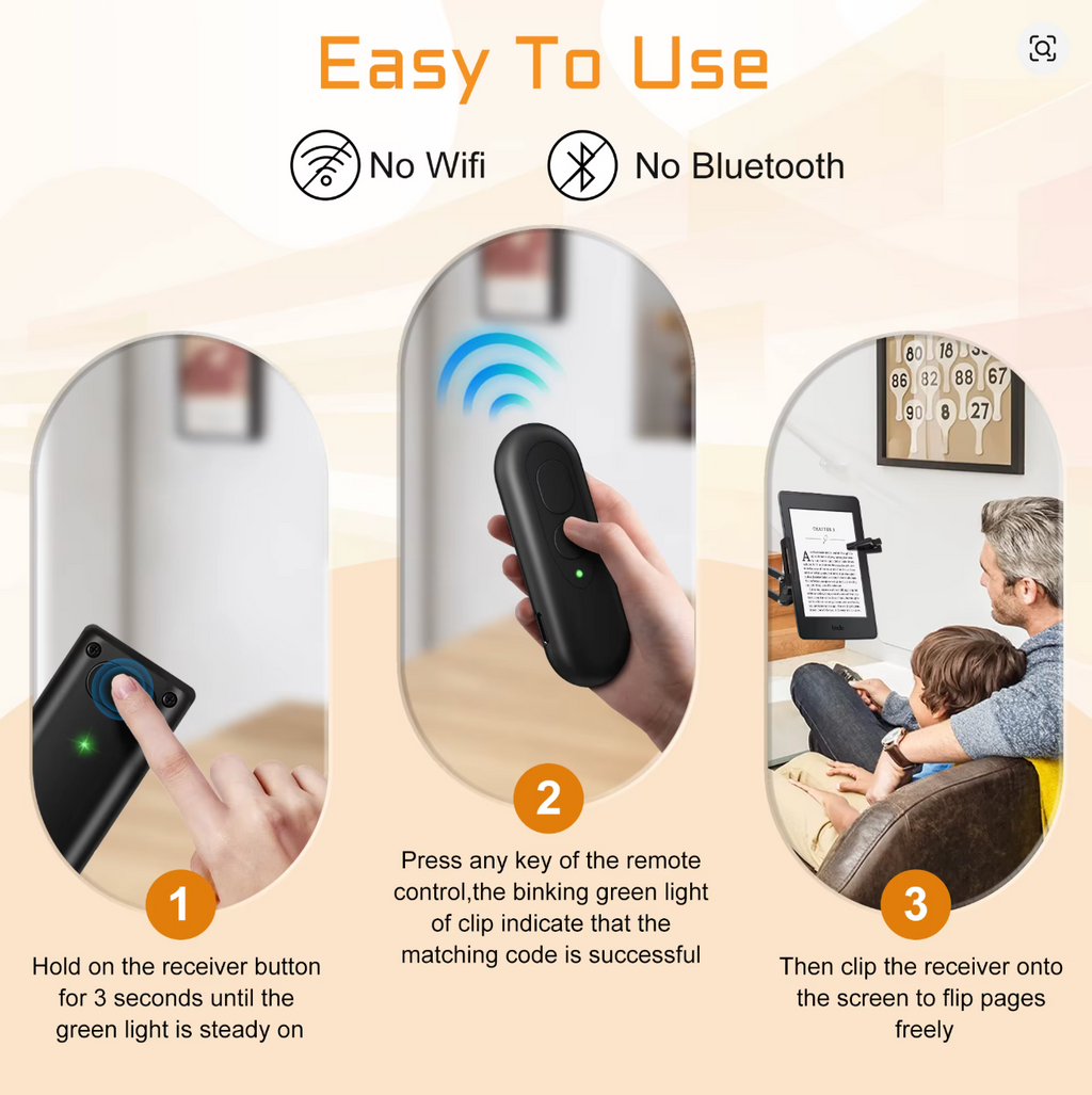 Wireless Kindle Page Turner | Cozy Reading Essential | Hands-Free Remote for Kindle Paperwhite, Oasis & More