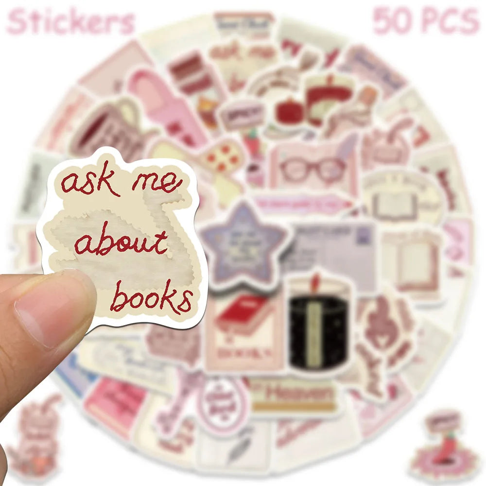 Cozy Reader Sticker Pack | 50 Bookish Vinyl Stickers