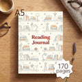 Cozy Reading Journal | A5 Hardcover Book Journal & Reading Tracker (170 Pages)
