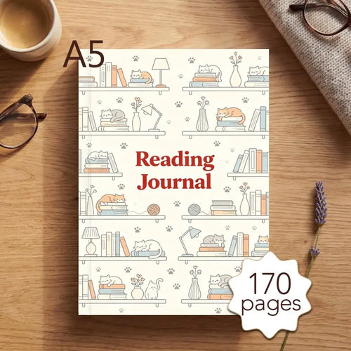 Cozy Reading Journal | A5 Hardcover Book Journal & Reading Tracker (170 Pages)