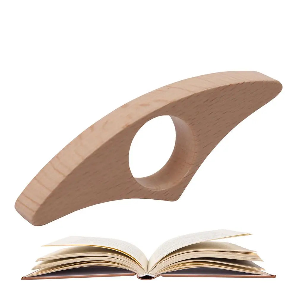 Wooden Thumb Book Holder | One-Handed Page Holder for Comfortable Reading | Book Lover Reading Accessory