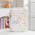 Quilted Floral Book Sleeve with Zipper | Padded Book Protector Case for Readers & Book Lovers