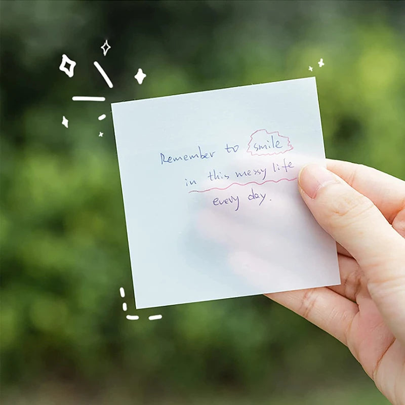 Transparent PET Sticky Notes for Book Annotation | Waterproof Reading Notes, Clear Page Markers & Study Memo Pad