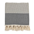 Diamond Stripe Turkish Throw Blanket | Cozy Reading Blanket | Neutral Home Décor | Gift for Book Lovers