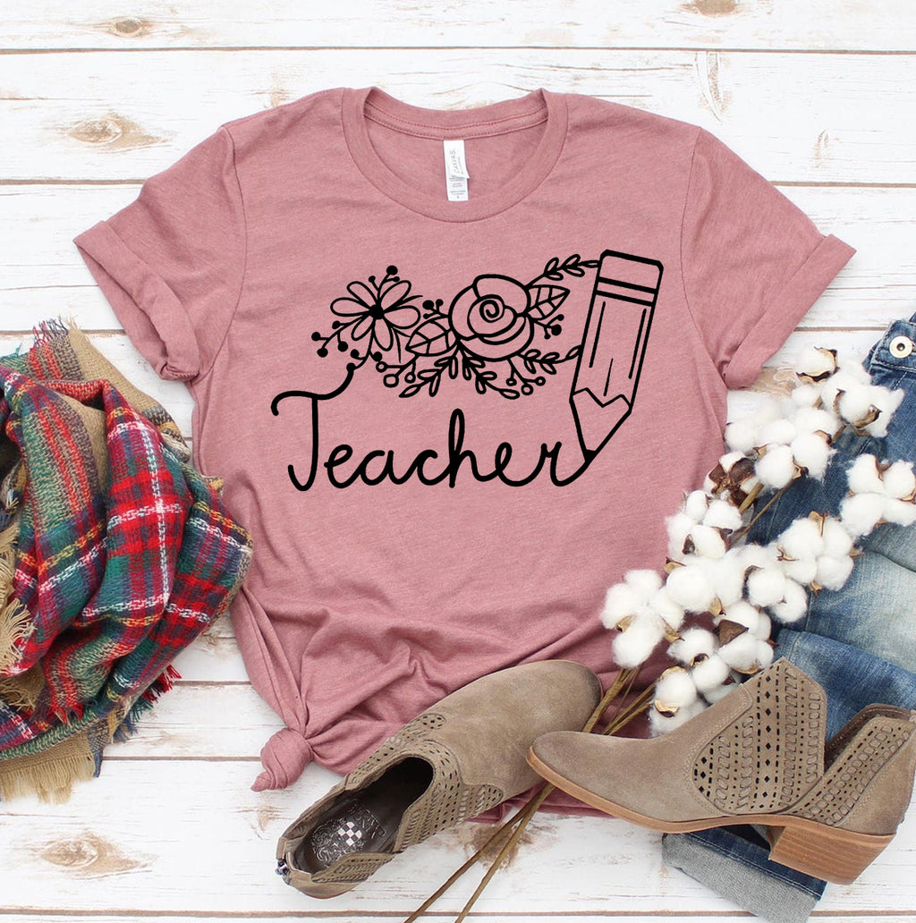 Teacher Floral T-Shirt | Cute Teacher Tee, Back to School Shirt, Teacher Gift