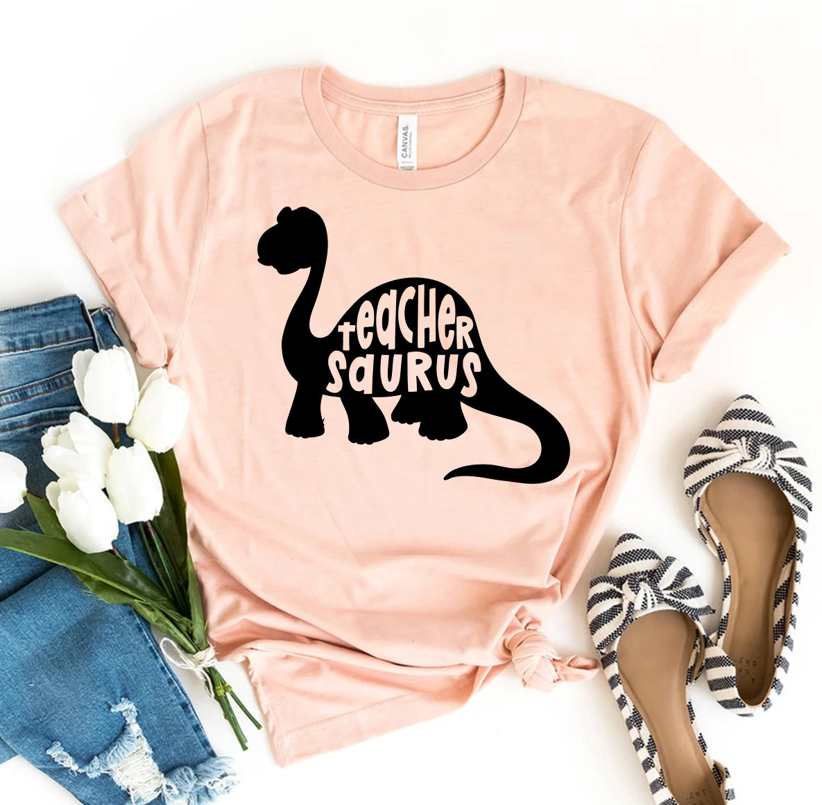Teacher Saurus T-Shirt | Funny Teacher Dinosaur Tee, Elementary Teacher Gift